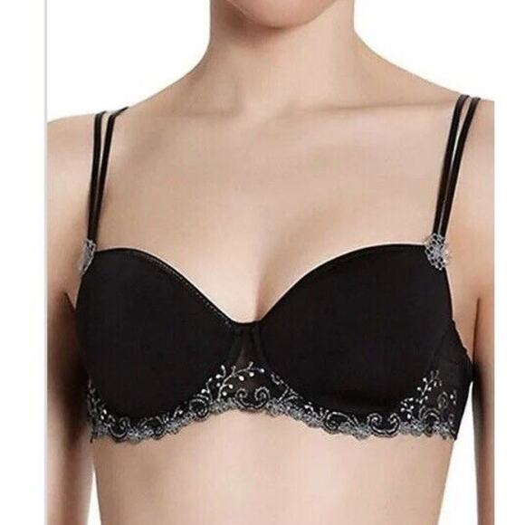 Simone Perele Delice 3D Spacer T-Shirt Bra Size 32D Black - Please Read - Picture 1 of 9